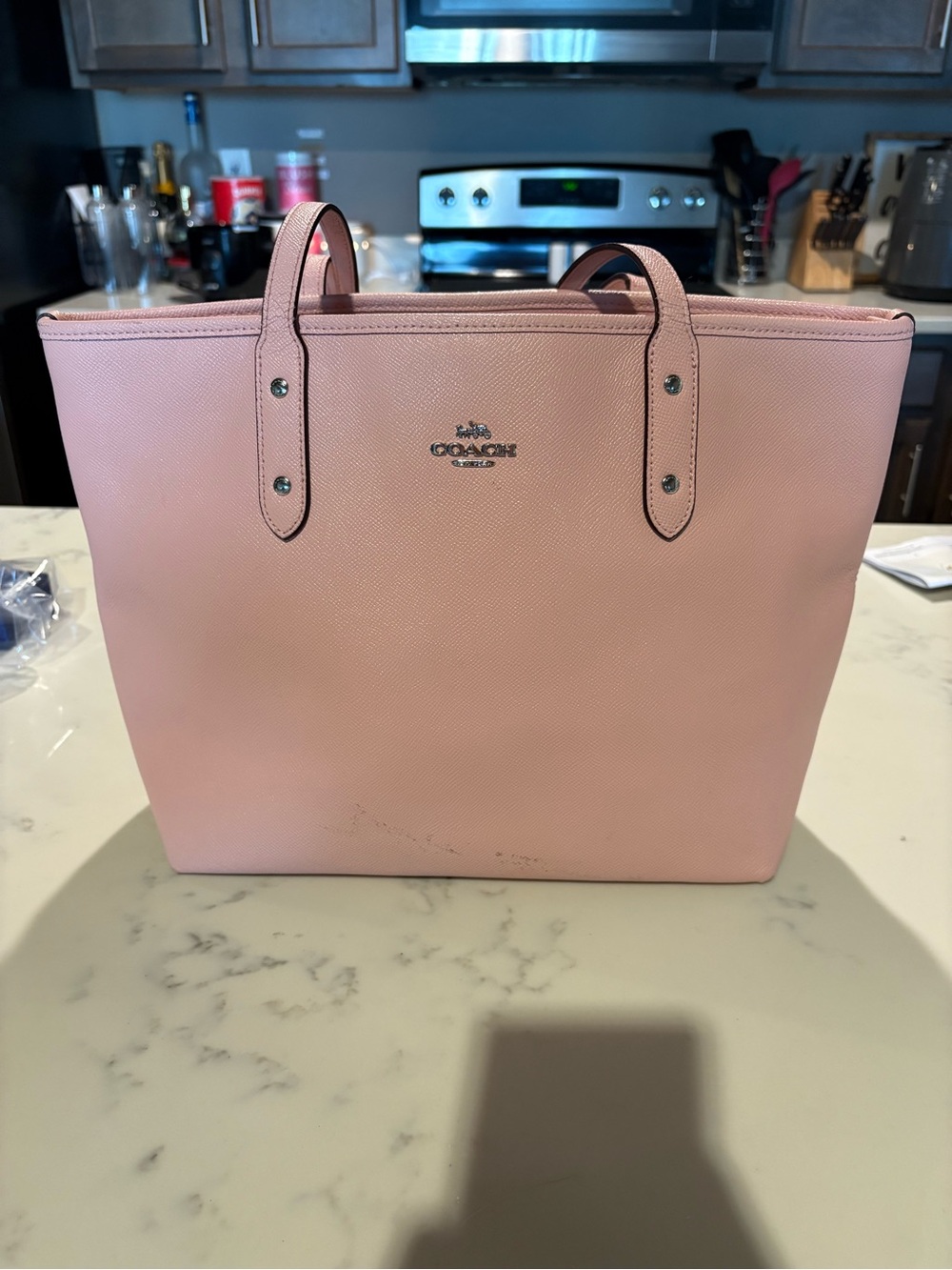 Coach Pink Saffiano Leather Tote